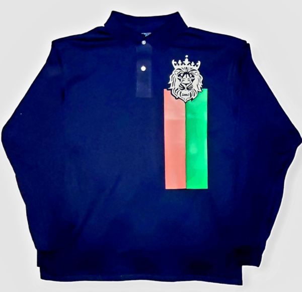 Long Sleeve Polo Pocket Logo - Vertical Bars