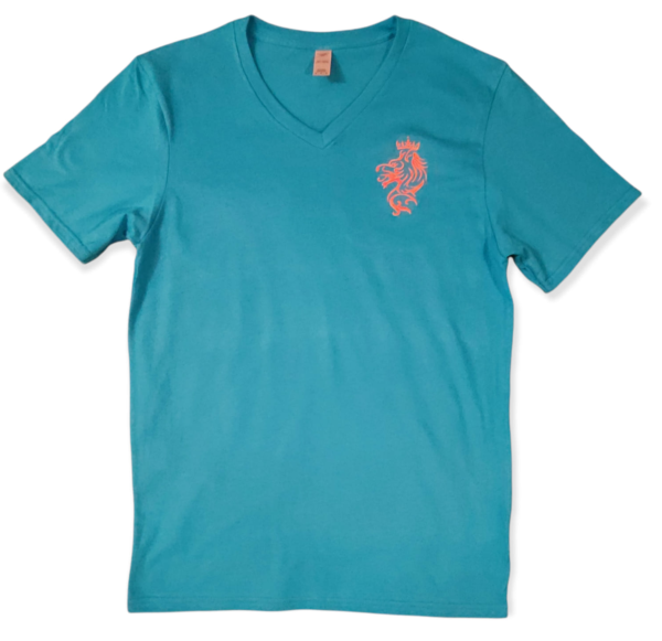 Vneck Side Logo Pocket - turquoise shirt